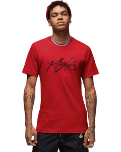 Jordan Essentials Flight Graffiti Short Sleeve T-Shirt in Red ⏐ Size L