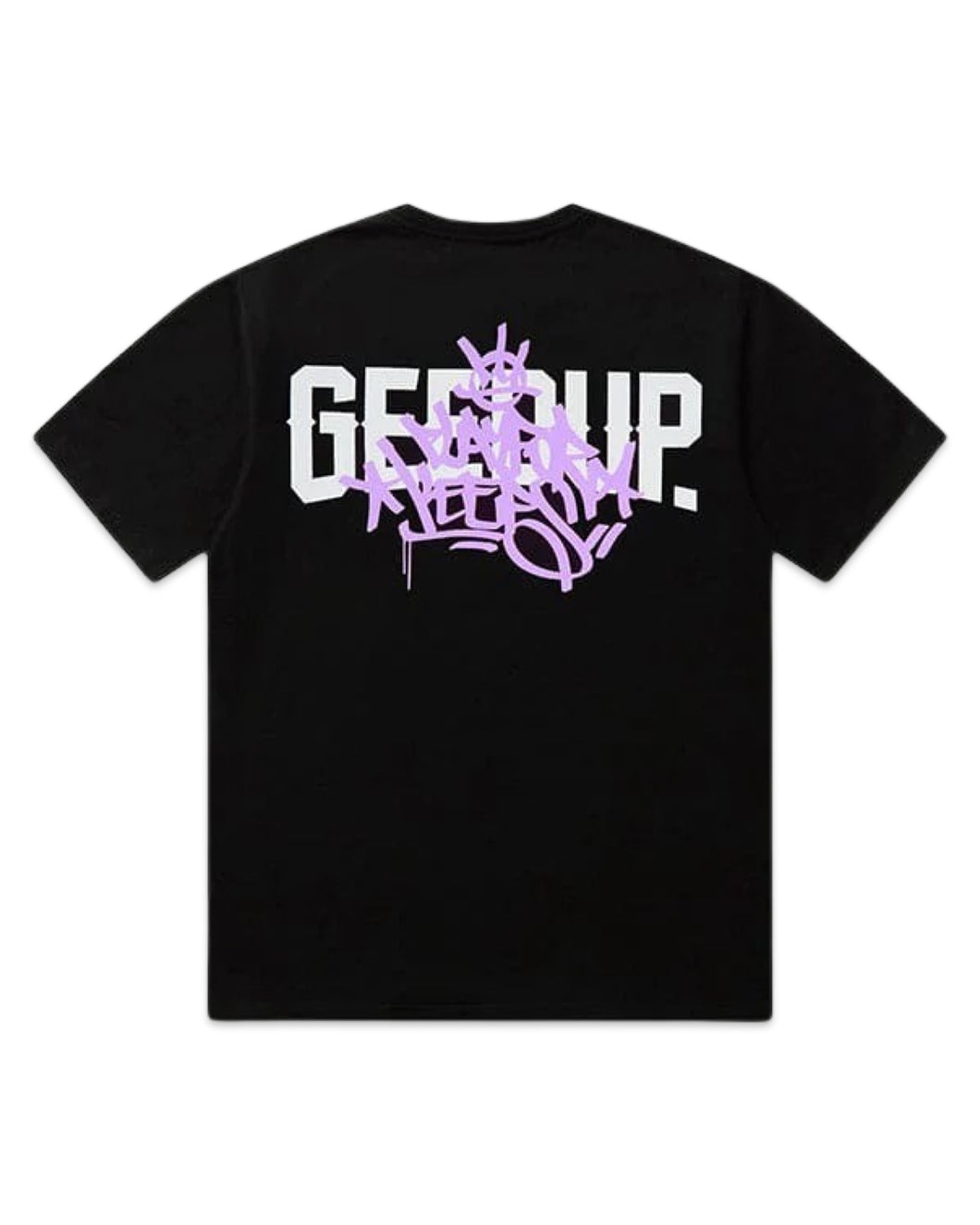 Geedup PFK Play for Keeps Graff Short Sleeve T-Shirt in Black/Lavender