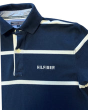 將圖片載入圖庫檢視器 Tommy Hilfiger Striped Short Sleeve Polo Shirt in Navy