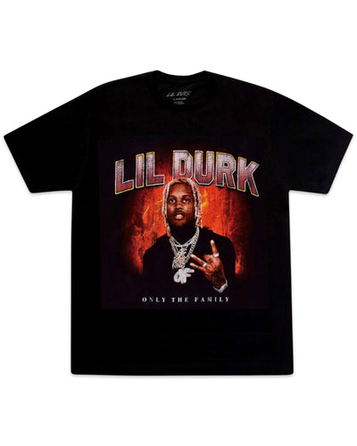Lil Durk OTF Flame  Short Sleeve T-Shirt in Black ⏐ Multiple Sizes