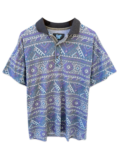 Bodega Bayt Vintage 90s Aztec Print Polo Shirt ⏐ Size XL
