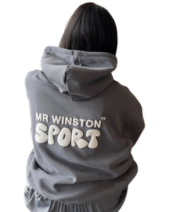 Mr Winston Vintage Grey Puff Hood Jumper  ⏐ Size M