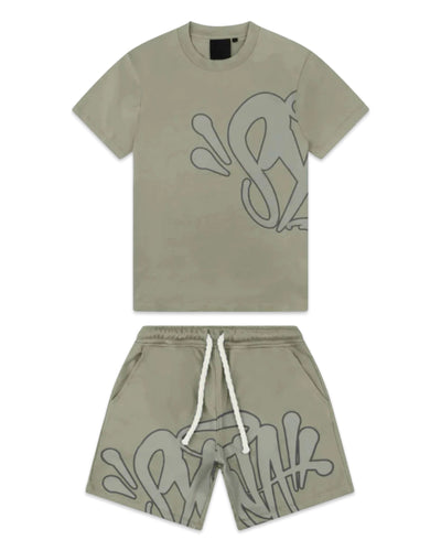 Syna World Logo T-Shirt and Shorts Twin Set in Sage Green