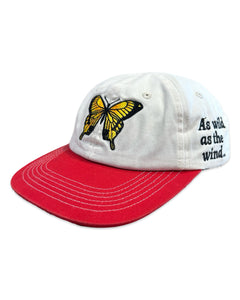 Butter Goods Butterfly 6 Panel Cap in White / Red