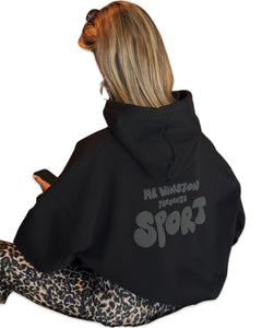 Mr Winston "Spa Collection" All Black Puff Hood Jumper  ⏐ Size S