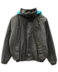 Geedup Puffer Jacket in Black / Blue ⏐ Size M