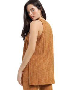 Koa Knit Split Tunic Sleeveless Top ⏐ Size 10