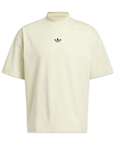 Adidas Basketball Mock Neck Short Sleeve T-Shirt in Sandy Beige