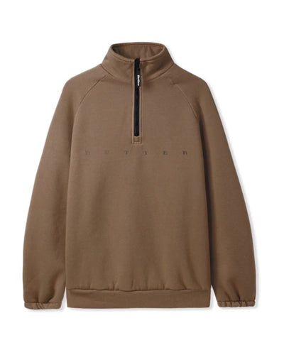 Butter Goods Hampshire 1/4 Zip Pullover in Saddle Brown
