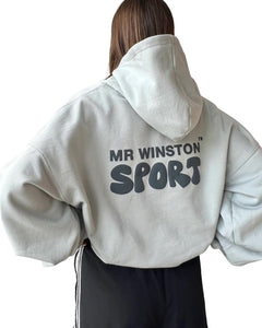 Mr Winston  Soft Grey Puff Hooded Sweat ⏐ Size S