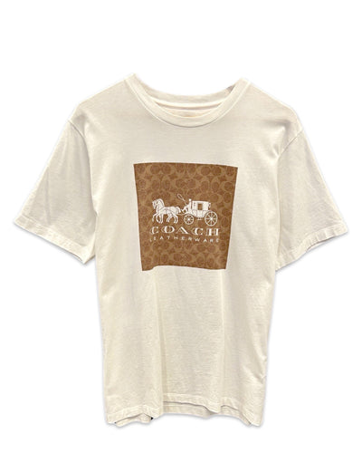 Coach Signature Horse And Carriage Short Sleeve T-Shirt In White ⏐ Size L