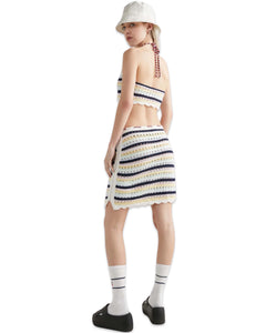 Tommy Jeans Crochet Stripe Sleeveless Halter Top⏐ Multiple Sizes