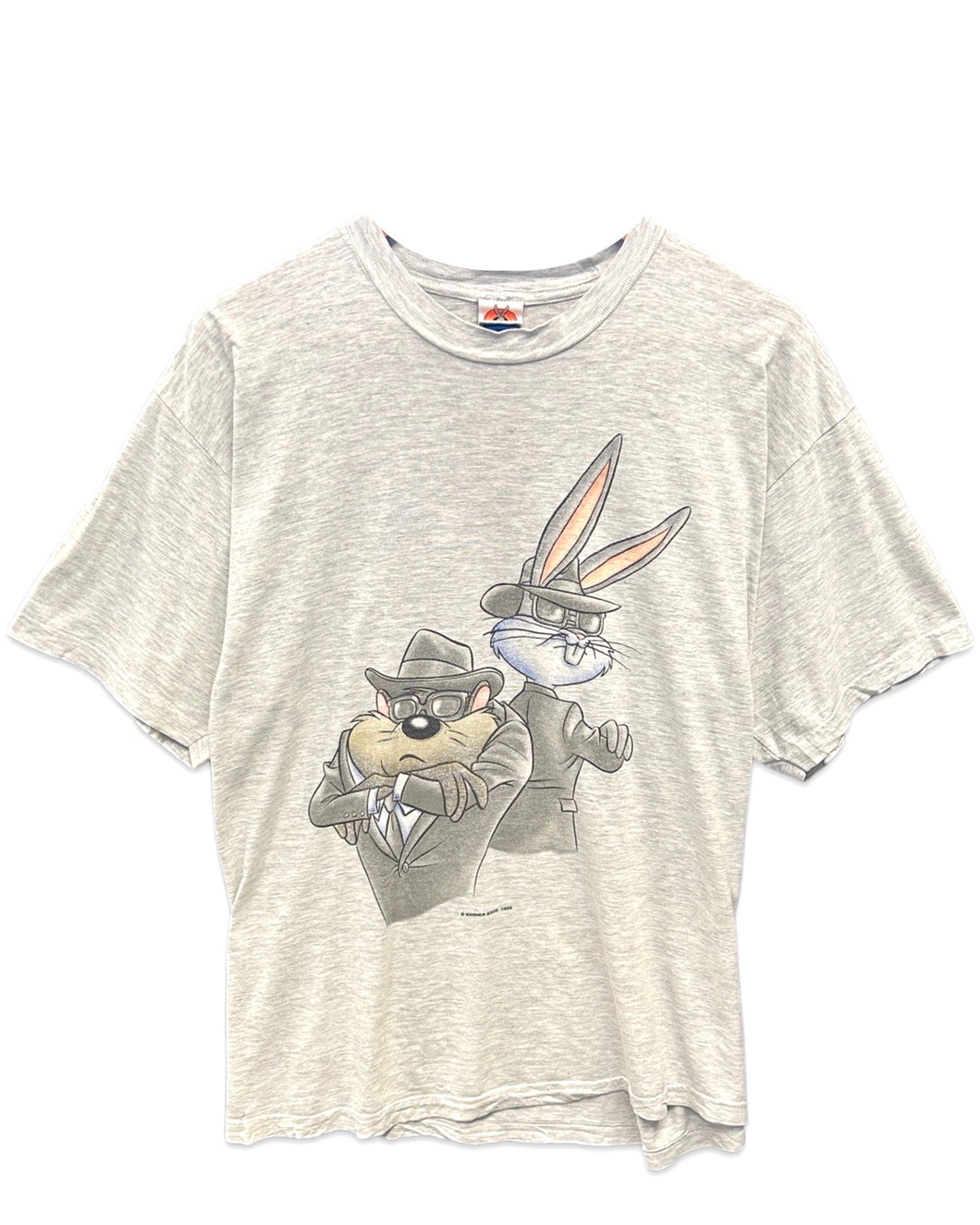 Warner Bros Vintage 1998 Bugs Bunny Tazzy Devil Short Sleeve T-Shirt Grey ⏐Size L