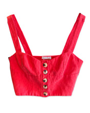 Load image into Gallery viewer, Kookai Bomba Linen Top in Biancas Red ⏐ Size 38 (AU10)