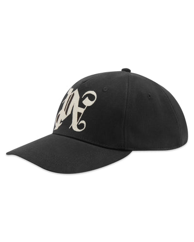 Palm Angels Logo Embroidered Baseball Cap in Black