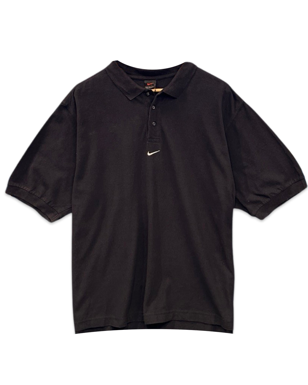 Nike Vintage Centre Swoosh Short Sleeve Polo in Black ⏐ Fits XL/2XL