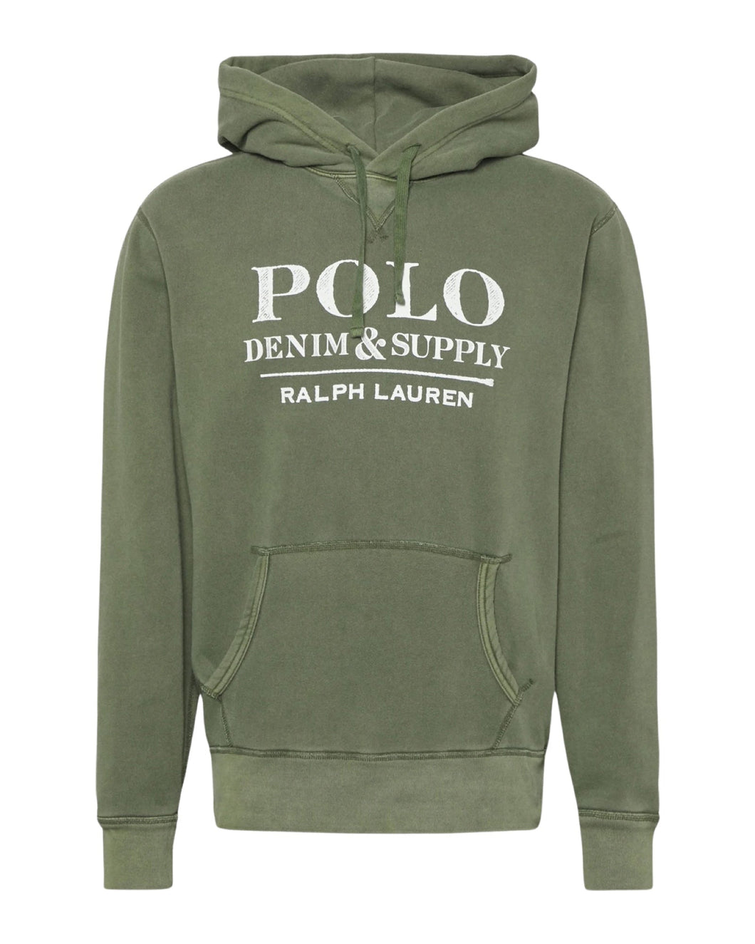 Polo Ralph Lauren Denim & Supply Hooded Jumper in Army Olive - Bisy Clothing