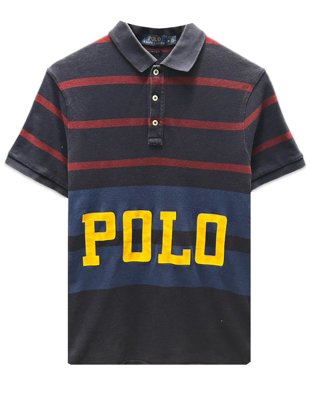 Polo Ralph Lauren Short Sleeve Polo Shirt in Navy / Burgundy - Bisy Clothing