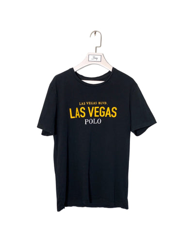 POLO Size M Ralph Lauren ‘Las Vegas Blvd’ S/S T-Shirt Black MAR2222 - Bisy Clothing