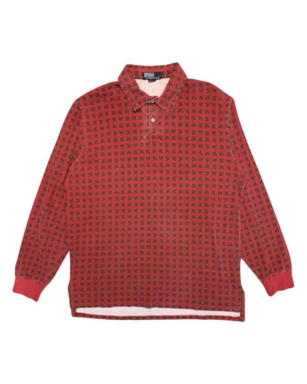 RALPH LAUREN Size L Vintage Polo Long Sleeve Pony Head AUG1621 - Bisy Clothing