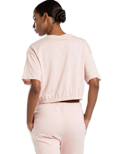 Reebok Identity Boxy Short Sleeve Cropped T-Shirt in Pink - Bisy Clothing