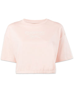 Reebok Identity Boxy Short Sleeve Cropped T-Shirt in Pink - Bisy Clothing