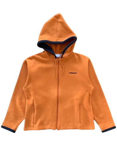 Reebok Vintage Full Zip Hooded Jumper Rust Orange ⏐ Size M - Bisy Clothing