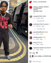 Load image into Gallery viewer, Rent&#39;s Due Nemzzz x Syna World Limited Edition T-Shirt in Black / Red (2025) - Bisy Clothing