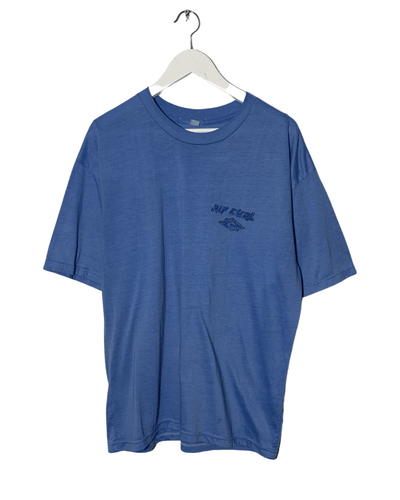 RIP CURL Size XL Vintage Bootleg Logo T-Shirt Blue JUL721 - Bisy Clothing