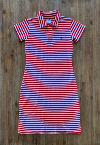 ROXY Size M Striped Vintage T-Shirt Dress in Red and White JAN132 - Bisy Clothing