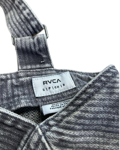 RVCA Denim Button Wide Leg Overalls in Grey - Bisy Clothing