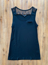 Load image into Gallery viewer, SABA Size M Basic Black Top with Frill on Back Shoulders Women&#39;s JAN140 - Bisy Clothing