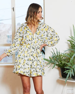 Sass Lila Playsuit Floral in Summer Rose - Bisy Clothing