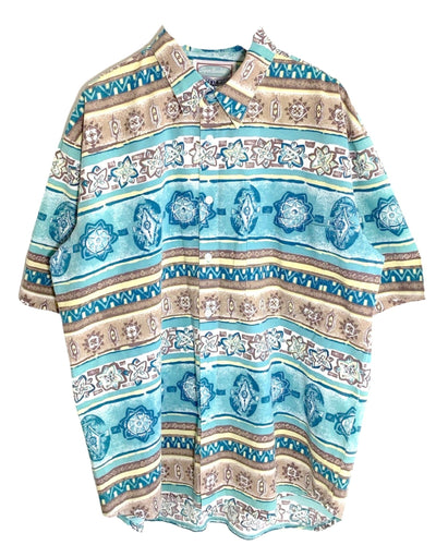 Shirts at Work Vintage Aztec Party Short Sleeve Shirt - Bisy Clothing