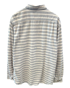 Sportscraft LinenLike Long Sleeve Shirt Beige / Navy Striped - Bisy Clothing