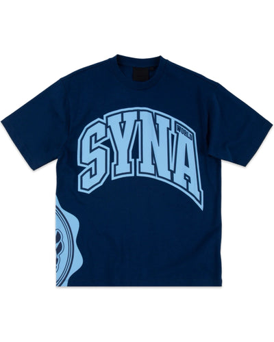 Syna World College Short Sleeve T-Shirt in Navy - Bisy Clothing