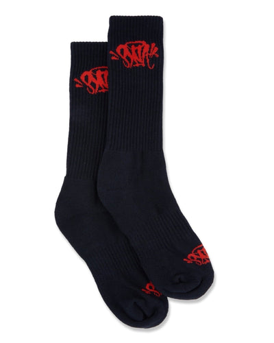 Syna World Twin Pack Socks in Black and Red (24/25) - Bisy Clothing