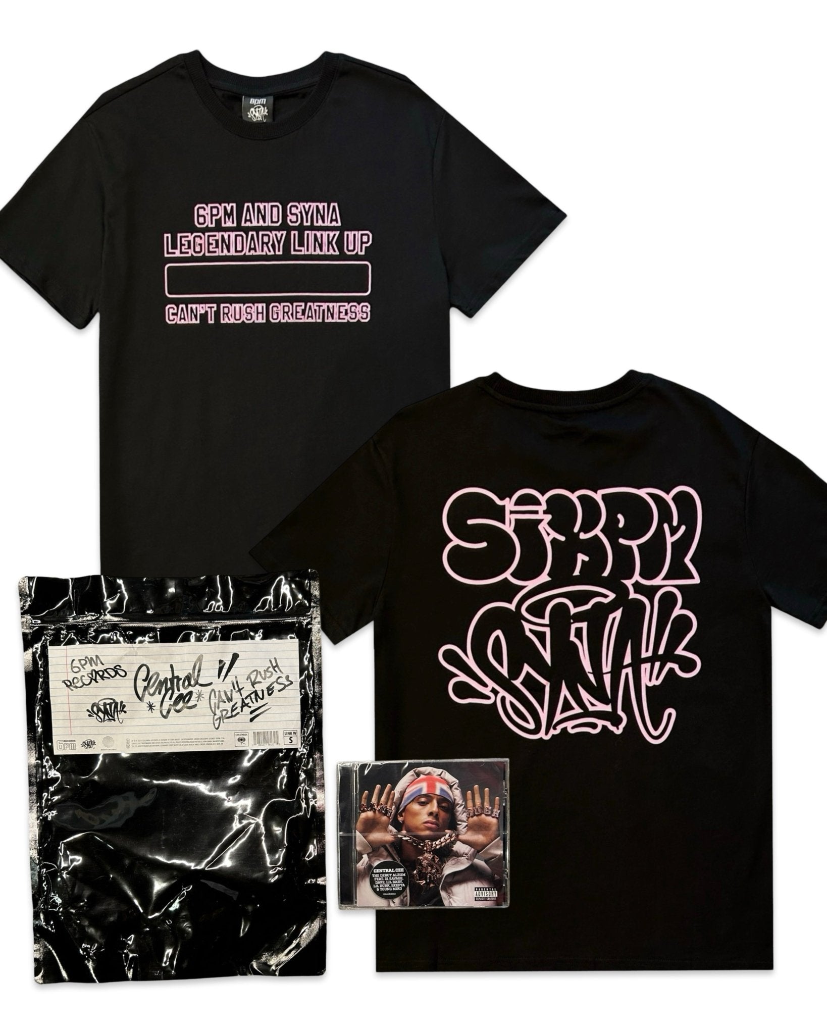 Syna World CENTRAL CEE×6PM RECORDS GREATNESS Tシャツ/関送込 Syna World x 6PM Central Cee Can't Rush Greatness T-shirt