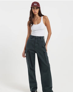Thrills Elle Plunge Ribbed Tank in White - Bisy Clothing