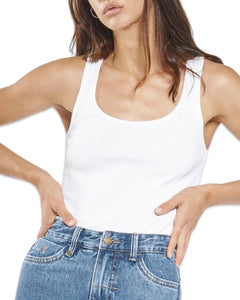 Thrills Elle Plunge Ribbed Tank in White ⏐ Size 10 - Bisy Clothing