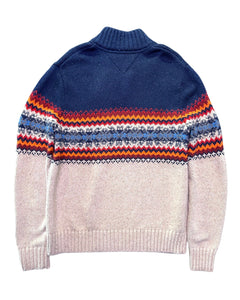 Tommy Hilfiger 1/4 Zip Knit Jumper Wool Blend ⏐ Size L - Bisy Clothing