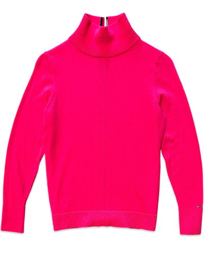 Tommy Hilfiger Jakayla High Neck Wool Sweater in Pink - Bisy Clothing