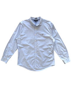 TOMMY HILFIGER Size XL 2 Ply Long Sleeve Shirt in Blue Mens - Bisy Clothing