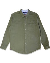 Load image into Gallery viewer, TOMMY HILFIGER Size XL Slim Fit Long Sleeve Shirt in Khaki Green - Bisy Clothing