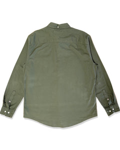 TOMMY HILFIGER Size XL Slim Fit Long Sleeve Shirt in Khaki Green - Bisy Clothing