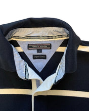 Load image into Gallery viewer, Tommy Hilfiger Striped Short Sleeve Polo Shirt in Navy - Bisy Clothing
