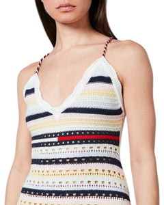 Tommy Jeans Crochet Stripe Sleeveless Mini Dress ⏐ Multiple Sizes - Bisy Clothing
