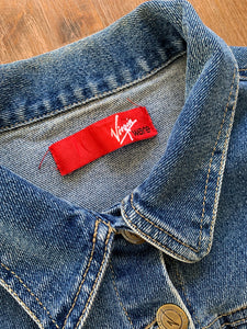Virgin Vintage Denim Blue Button Jacket in Blue ⏐ Size XS - Bisy Clothing
