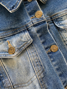 Virgin Vintage Denim Blue Button Jacket in Blue ⏐ Size XS - Bisy Clothing