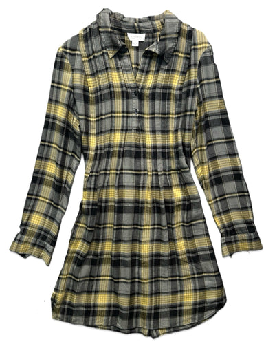 Witchery Long Sleeve Plaid Dress European Fabric - Bisy Clothing